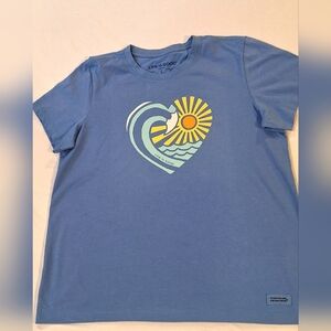 Life Is Good Crusher Wave Heart Tee
